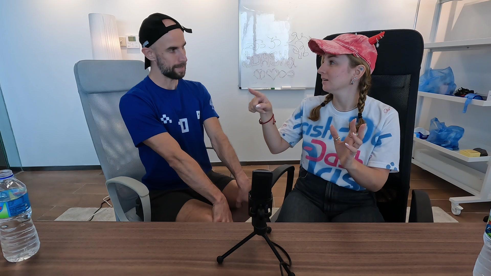 Daria Chernozub gesturing as she tells the story of joining the Internet Computer team