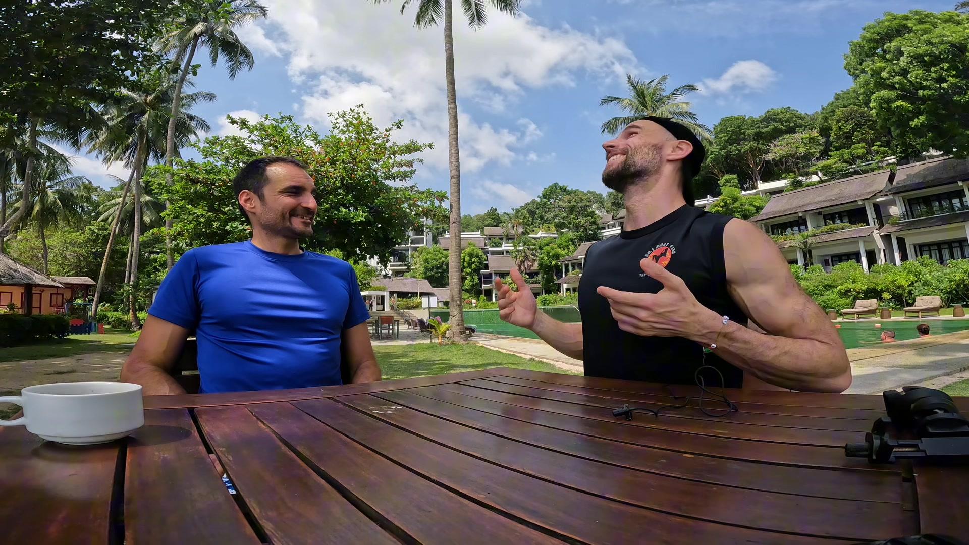 Tony Lopez and Konrad Gnat closing the conversation at Turi Beach Resort